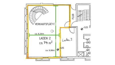Attraktive Ladenfläche mit Schaufensterfront – 182 m² im EG/UG - UG (99110)