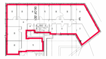Attraktive Untermietfläche mit Dachterrasse - Grundriss 6. OG - 511 m² (91605)