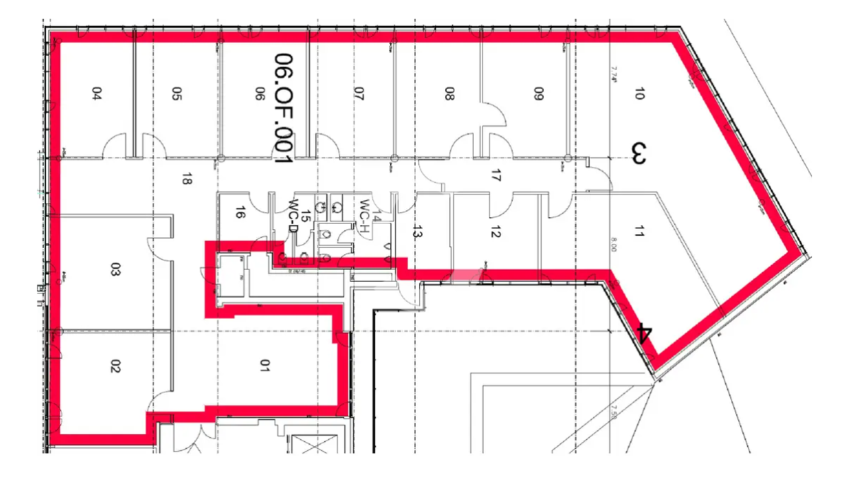 Grundriss 6. OG - 511 m²