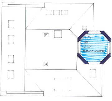 Stilvolle Bürovilla auf dem Hasenberg in Stuttgart - Dachaufsicht (73342)