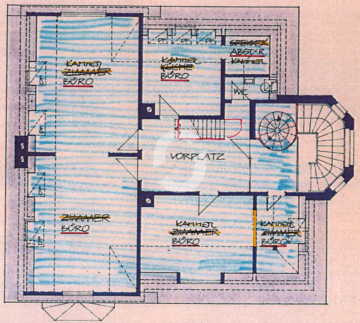 Stilvolle Bürovilla auf dem Hasenberg in Stuttgart - Grundriss DG (73340)