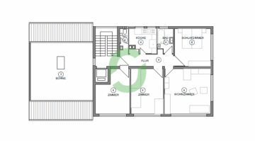 Wohn- und Geschäftshaus in zentraler Lage von Kornwestheim - Grundriss 1. OG (88070)