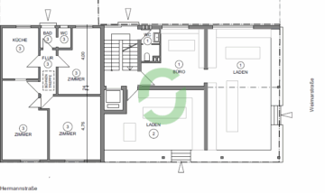 Wohn- und Geschäftshaus in zentraler Lage von Kornwestheim - Grundriss EG (88069)