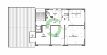 Wohn- und Geschäftshaus in zentraler Lage von Kornwestheim - Grundriss 2. OG (91035)