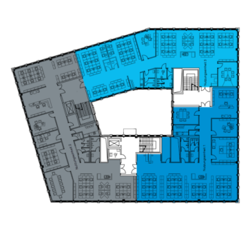 Exklusive Büroflächen im „Design Office Tower“ - Grundriss 1.-5. OG (77542)