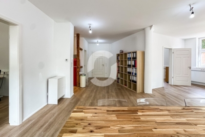 Charmantes Altbaubüro in Stuttgart-West – 100 m² | Parkett | frisch modernisiert - Eingangsbereich / Open Space (97699)