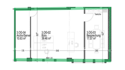 Büro in Stuttgart-Bad Cannstatt | Solide Ausstattung, ÖPNV & Parkplätze - 3. OG rechts - 69m² (97821)