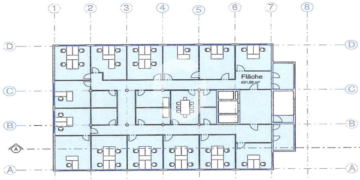 Gepflegte Bürofläche in Stuttgart Möhringen - Grundriss 1. OG (82001)