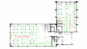 Helle Großraumbüros! Teilbar ab 190 m² - EG (89434)