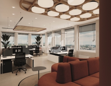 Repräsentative Büroflächen mit Weitblick im Stuttgarter Tor - Visualisierungen Musterbüro (93450)