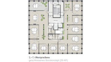 Repräsentative Büroflächen mit Weitblick im Stuttgarter Tor - Regelgeschoss (geschlossen) (93457)