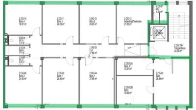 Büro in Stuttgart-Bad Cannstatt | Solide Ausstattung, ÖPNV & Parkplätze - 2. OG (97832)