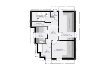 Mehrfamilienhaus mit Leerstand in guter Lage von Stuttgart-Untertürkheim zum Erwerb - Grundriss Dachgeschoss (92371)