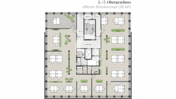 Repräsentative Büroflächen mit Weitblick im Stuttgarter Tor - Regelgeschoss (offen) (87966)